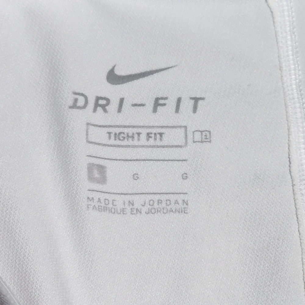 NIKE Pants Mens L PRO DRI FIT Training Tights Performance Pull On Athletic White